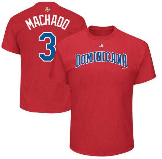 Dominican Republic Baseball 3 Manny Machado Majestic 2017 World Baseball Classic Name & Number T-Shirt Red,We sell and wholesale Dominican Republic Baseball 3 Manny Machado Majestic 2017 World Baseball Classic Name & Number T-Shirt Red on line form chian!